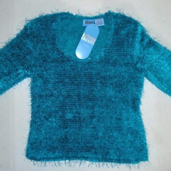 Stretchy Blue Soft Fuzzy Fury Stringy Soft Top - Picture 2 of 3